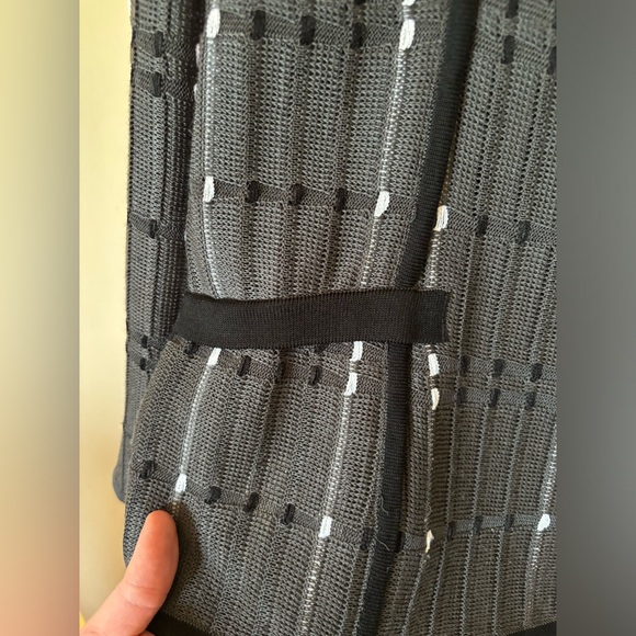 Ming Wang grey knit plaid jacket sweater - Picture 4 of 9